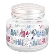 605145 [「PEANUTS （ピーナッツ）」 スヌーピー＆ウッドストック ガラス 保存容器 キャニスター キャンディポット 9cm HAHAHAシリーズ]