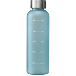 クリアタイム リマインダーボトル 560ml アイスブルー 時間メモリ付 BPAフリー RH-1649