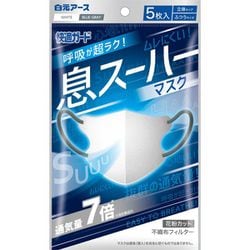 快適ガード 息スーハーマスク 5枚入 [耳が痛くない 息がしやすい ムレにくい 不織布]