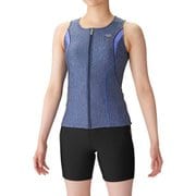 大きめカラースナップ付きセパレーツ(差し込みフィットパッド) LAR3241W (MNLL)杢ネイビー×ライラ Mサイズ [水着 レディース]