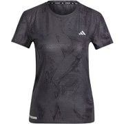ULTIMATEADIDAS 総柄プリント 半袖Tシャツ IJN48 IN0630 カーボン/ブラック J/Lサイズ [ランニングウェア シャツ レディース]