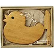 プチママン キッズウッドナイフ＆カッティングボードセット アヒル AVLF2069