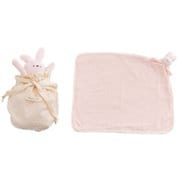 巾着付き ミニガーゼケット ウザギ ピンク A80839-42-50
