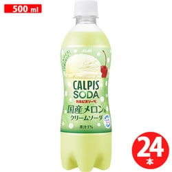 「カルピスソーダ（R）国産メロンのクリームソーダ」PET500ml×24本 [炭酸]