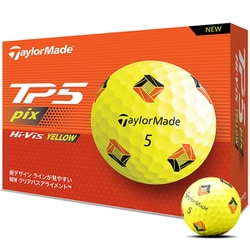 TP5 pix Hi-Vis YELLOW ゴルフボール 5層構造 M1801101 イエロー 2024年モデル [1ダース 12球入り]