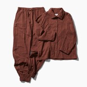 和晒あたたか3重ガーゼパジャマ レディース ブラウン XL 30200850