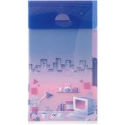 3ポケットクリアホルダー A5スリム フラップ付 シティポップ柄 35560006