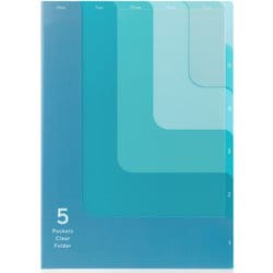 5ポケットクリアホルダー A4 ツーウェイ柄 青A 35575006