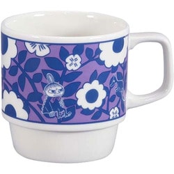 MOOMIN （ムーミン） マグカップ スタッキング 約340ml /食洗機対応/電子レンジ対応/ リトルミイ レトロ 花柄 パープル MM7404-11