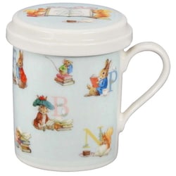 ピーターラビット ティーメイト 茶こしつき マグカップ 約320ml 絵本シリーズ ブルー PR611-12