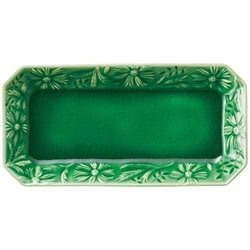 マーガリート 皿 焼物皿 プレート 約24×12cm /食洗機対応/電子レンジ対応/ 緑 グリーン/瀬戸焼/日本製 111146