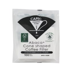 ペーパーフィルター CAFEC（カフェック） アバカプラス 円すい 1杯用 白 100枚入 APC1-100W