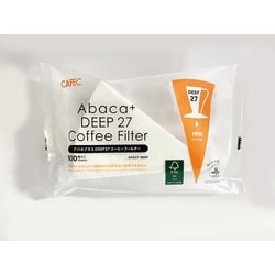 ペーパーフィルター CAFEC（カフェック） アバカプラス フラワーDEEP27用ペーパー 1杯用 ホワイト 100枚入 AFD27-100W