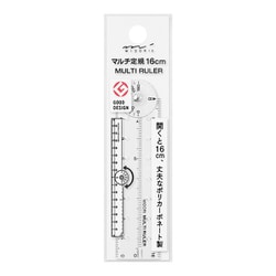 マルチ定規[16cm] 透明A 折りたたみ定規 42297006