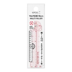 マルチ定規[16cm] ピンクA 折りたたみ定規 42298006