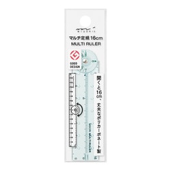 マルチ定規[16cm] 青A 折りたたみ定規 42299006