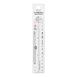 マルチ定規[30cm] 透明A 折りたたみ定規 42301006