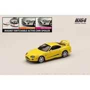 HJ643042Y 1/64 トヨタ スープラ RZ JZA80 純正オプション装着車 アクティブスポイラーパーツ付き スーパーブライトイエロー [ダイキャストミニカー]