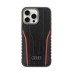 AU-TPUPCMIP15PM-R8/D3-RD [Audi（アウディ） iPhone 15 Pro Max用 アルカンターラ＆本革 背面ケース]