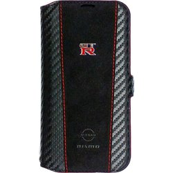 NM-P23-B3 [nismo GT-R iPhone 15 /14/13兼用 アルカンターラ カーボン調 手帳型ケース]