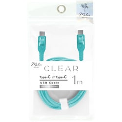 クリア Type-C/Type-C ケーブル PD対応 USB2.0/3A 1.0m ブルー IMUSCC100CLBL