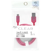 クリア Type-C/Type-A ケーブル USB2.0/3.0A 1.0m ピンク IMUSAC100CLPK