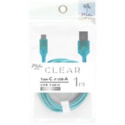 クリア Type-C/Type-A ケーブル USB2.0/3.0A 1.0m ブルー IMUSAC100CLBL