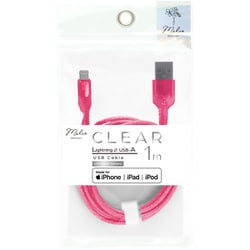 クリア Lightning/Type-A ケーブル USB2.0/2.4A 1.0m ピンク IMUSAL100CLPK