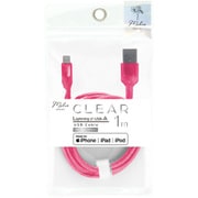 クリア Lightning/Type-A ケーブル USB2.0/2.4A 1.0m ピンク IMUSAL100CLPK