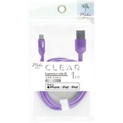 クリア Lightning/Type-A ケーブル USB2.0/2.4A 1.0m パープル IMUSAL100CLPU