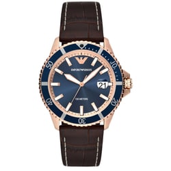 腕時計 42mm DIVER レザー ネイビー 並行輸入品 2年保証 AR11556