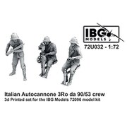 PBU7232 1/72 伊・3Roトラック 90mm自走砲 砲兵フィギュア 3体 3Dプリント（72U032） [プラモデル用パーツ]
