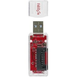 Type-A USB3.2 SD・microSD対応カードリーダ スケルトンレッド FCRU10SDSRD