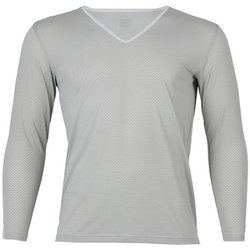 ドライナミック スルー II V ロングスリーブ メンズ アンダーウェア SILVER（N7372） XSサイズ（日本：Sサイズ） MIV02100