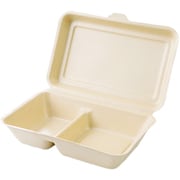 C-ECO-HM-044 [ECO＆BASIC バガス ランチボックス 1000ml仕切り付き ラミ加工 50入]