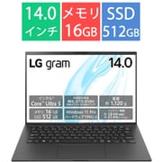 ノートパソコン/ビジネスモデル LG gram/14型/Core Ultra 5 125H/メモリ 16GB/SSD 512GB/Windows 11 Pro/オブシディアンブラック 14Z90S-VP55J