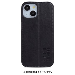 MD754811 [iPhone15/14/13用 ケース レザースタンド BK]