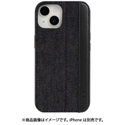 MD754742 [iPhone15/14/13用 ケース レザースタンド デニム ブラック]