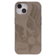 MD754752 [iPhone15/14/13用 ケース レザースタンド スエード カーキ]