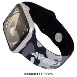 MD754842 [Apple Watch 49/45/44/42mm用 バンド シリコン 迷彩 BK]