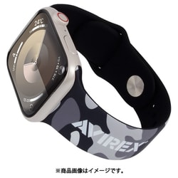 MD754852 [Apple Watch 41/40/38mm 用 バンド シリコン 迷彩 BK]
