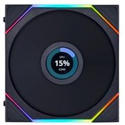 LCDスクリーン搭載 140mm連結式冷却ファン UNI FAN TL LCD 逆回転モデル ブラック UF-RS-TL140-LCD-1B