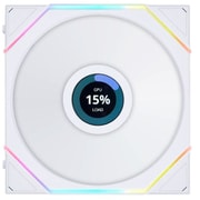 LCDスクリーン搭載 140mm連結式冷却ファン UNI FAN TL LCD 逆回転モデル ホワイト UF-RS-TL140-LCD-1W