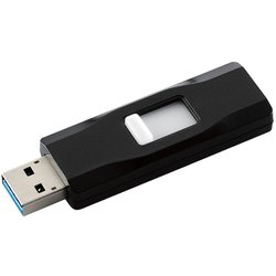 USBメモリ 64GB USB3.2（Gen1） USB A スライド式 ストラップホール付 セキュリティ機能対応 ブラック MF-UYB3064GBK
