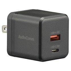USB急速充電器 タイプA+Cポート USB PD（パワーデリバリー）/QC（クイックチャージ）対応 急速充電PD20W・QC18W対応 USB-C×1/USB-A×1 おまかせ充電対応 プラグ収納可能 MAV-AP220N