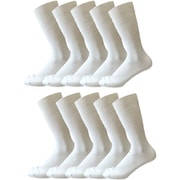 MENS 大きいサイズ リブクルーソックス 10足セット 28-30cm ホワイト つま先かかと補強 抗菌防臭加工 IM-000003-2830-W