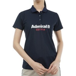 ADLA410 NVY [24S リサイクルカノコ ロゴ ポロシャツ レディース L ネイビー]