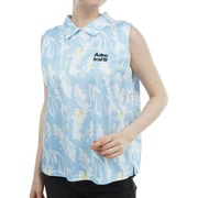 ADLA424 SAX [24S リーフ柄 ノースリーブシャツ レディース M サックス]