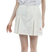 ADLA428 WHT [24S バックディンプル タックスカート レディース L ホワイト]
