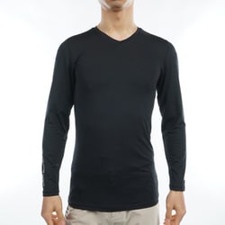 ADMA319 BLK [23S Vネックアンダーシャツ メンズ L ブラック]